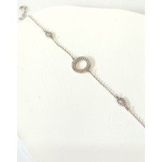 Ασημένιο βραχιόλι - κύκλος και δάκρυα ζιργκόν (SB17)